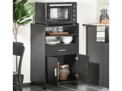 SoBuy Küchenschrank Küchenwagen Mikrowellenschrank Servierwagen FSB09-SCH