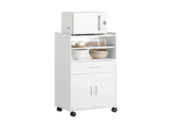 Outlet SoBuy Küchenschrank Küchenwagen Mikrowellenschrank Servierwagen FSB09-W