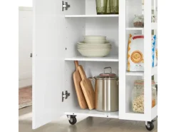 Clearance SoBuy Küchenwagen Servierwagen mit 3 Ablagefächern Küchenregal 60x90x40cm Weiß FKW75-WN