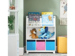 Clearance SoBuy Kinder Bücherregal Kinderregal mit Ablagen Aufbewahrungsregal Weiß KMB34-F