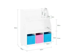 Clearance SoBuy Kinder Bücherregal Kinderregal mit Ablagen Aufbewahrungsregal Weiß KMB34-F