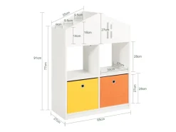 SoBuy Kinder Bücherregal mit Haus-Design Kinderregal Spielzeugregal Weiß KMB49-W