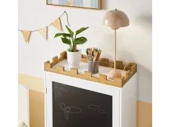 Discount SoBuy Kinder Kommode Kinderregal mit Tafel Kinder Bücherregal Weiß KMB43-W