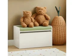 SoBuy Kinder Spielzeugtruhe Spielzeugkiste Aufbewahrungsbox Schuhbank KMB80-W