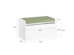 SoBuy Kinder Spielzeugtruhe Spielzeugkiste Aufbewahrungsbox Schuhbank KMB80-W