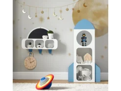 Discount SoBuy Kindergarderobe mit Tafel Kinderregal Bücherregal Weiß KMB86-W