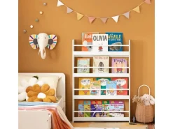 SoBuy Kinderregal Bücherregal Wandregal Hängeregal Weiß KMB08-W