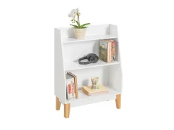 Best SoBuy Kinderregal mit 3 Fächern Bücherregal Aufbewahrungsregal Weiß KMB47-W