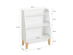Best SoBuy Kinderregal mit 3 Fächern Bücherregal Aufbewahrungsregal Weiß KMB47-W