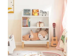 Best SoBuy Kinderregal mit 3 Fächern Bücherregal Aufbewahrungsregal Weiß KMB47-W