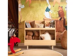 New SoBuy Kinderregal mit 5 Fächern Bücherregal Aufbewahrungsregal KMB111-N Natur