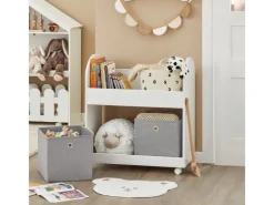 Sale SoBuy Kinderregal mit 2 Stoffboxen Bücherregal Aufbewahrungsregal KMB53-W