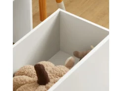 SoBuy Kinderregal Spielzeugtruhe Bücherregal Aufbewahrungsregal Weiß KMB83-W