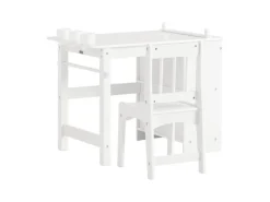 SoBuy Kindertisch mit 1 Stuhl Kindersitzgruppe Maltisch für Kinder KMB60-W