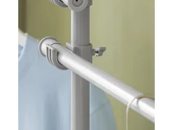 SoBuy Kleiderständer mit 4 Kleiderstangen Stahl Kunststoff Hellgrau KLS03-HG