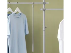 SoBuy Kleiderständer mit 4 Kleiderstangen Stahl Kunststoff Hellgrau KLS03-HG