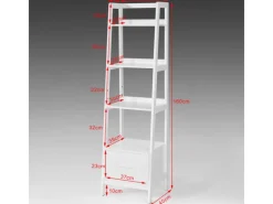 Best SoBuy Leiterregal mit Ablagen und Schublade MDF Weiß FRG116-K-W