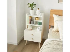 Best SoBuy Moderner Nachttisch mit 2 Schubladen Beistelltisch 43x81x36cm Weiß FBT100-W