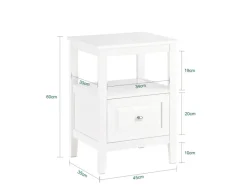 SoBuy Nachttisch Beistelltisch Sofatisch Nachtschrank Weiß FBT131-W