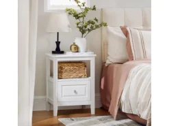 SoBuy Nachttisch Beistelltisch Sofatisch Nachtschrank Weiß FBT131-W