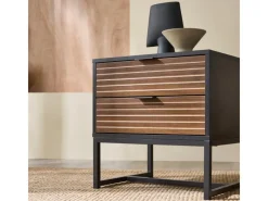 SoBuy Nachttisch mit 2 Schubladen Sofatisch Beistelltisch Nachtschrank FBT156-BR