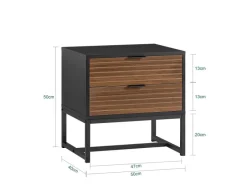 SoBuy Nachttisch mit 2 Schubladen Sofatisch Beistelltisch Nachtschrank FBT156-BR