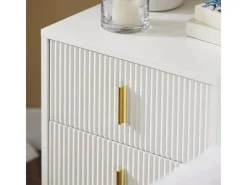 SoBuy Nachttisch mit 2 Schubladen Sofatisch Beistelltisch Weiß FBT115-W