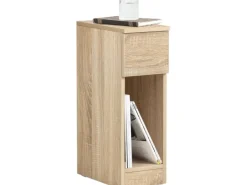 SoBuy Nachttisch mit Schublade Beistelltisch Nachtschrank Natur FBT111-N