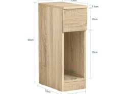 SoBuy Nachttisch mit Schublade Beistelltisch Nachtschrank Natur FBT111-N