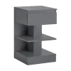 SoBuy Nachttisch mit Schublade und 2 Ablagen Beistelltisch 39x65x39cm Grau FBT49-HG
