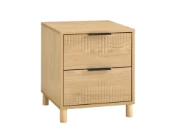 SoBuy Nachttisch Nachtschrank mit 2 Schubladen Beistelltisch für das Schlafzimmer Natur FBT166-N