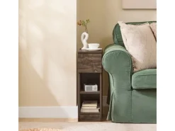 SoBuy Nachttisch Schmal Beistelltisch mit Schublade und 2 Ablage FBT111-SN