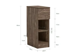 SoBuy Nachttisch Schmal Beistelltisch mit Schublade und 2 Ablage FBT111-SN