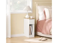 Best SoBuy Nachttisch Schmal Beistelltisch mit Schublade für Schlafzimmer FBT111-W