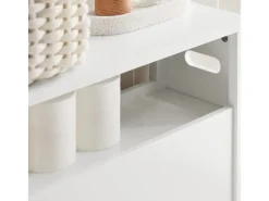 Hot SoBuy Nischenregal mit 2 abnehmbaren Körben Holz Vlies Weiß BZR83-W