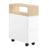 Hot SoBuy Schmaler Beistelltisch mit 2 Schubladen Nachttisch mit Rollen FBT155-WN