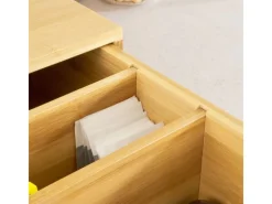 SoBuy Schubladenbox Aufbewahrungsbox Schreibtischorganizer 30x12x42cm Bambus FRG83-N