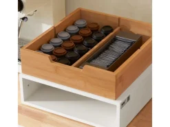 SoBuy Schubladenbox Aufbewahrungsbox Schreibtischorganizer 30×10×31cm FRG179-WN