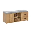 Outlet SoBuy Schuhbank mit 2 Schubladen und 4 Fächern MDF PB Natur FSR148-N