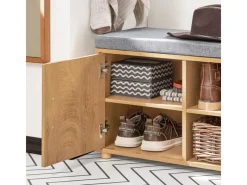 Outlet SoBuy Schuhbank mit 2 Schubladen und 4 Fächern MDF PB Natur FSR148-N