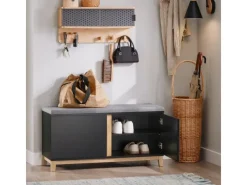 SoBuy Schuhbank mit Sitzfläche Sitzbank mit Stauraum FSR117-SCH