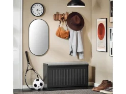 Best SoBuy Schuhbank mit Sitzfläche Schmal Schuhregal für Flur 80x45x26cm Schwarz FSR98-L-SCH