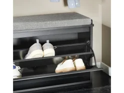 Best SoBuy Schuhbank mit Sitzfläche Schmal Schuhregal für Flur 80x45x26cm Schwarz FSR98-L-SCH