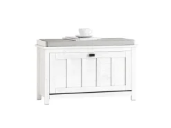 SoBuy Schuhbank mit Sitzkissen Sitzbank Schuhregal Weiß 80cm FSR161-W