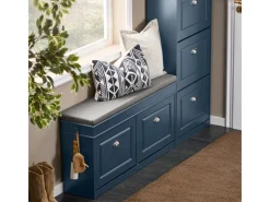 SoBuy Schuhbank Schmal mit 2 Klappen Garderobenbank mit Sitzkissen FSR64-B