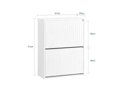 New SoBuy Schuhkipper mit 2 Klappen Schuhschrank Schuhkommode Weiß FSR165-K-W