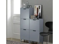 Hot SoBuy Schuhkipper mit 3 Klappen Schuhschrank Schuhkommode Hellgrau FSR151-H-HG