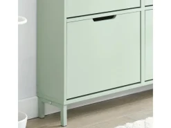 SoBuy Schuhkipper mit 4 Klappen Schuhschrank Schuhkommode Grün FSR100-GR