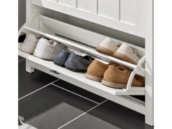 SoBuy Schuhkipper mit 3 Klappen Schuhschrank Schuhregal Weiß FSR162-W