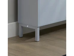 SoBuy Schuhkipper mit 4 Klappen Schuhschrank Schuhkommode Hellgrau FSR100-HG